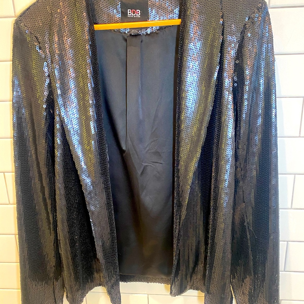 David Bitton Black Sequin Jacket - Picture 1 of 5